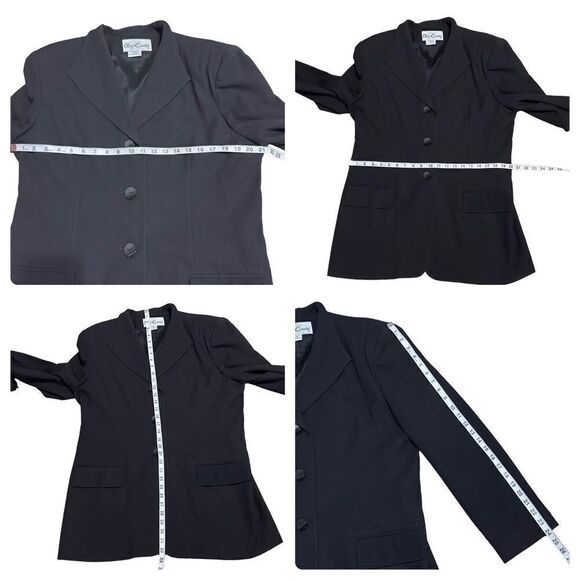 Oleg Cassini Black Blazer & Pant Suit Set Size 16 - Picture 8 of 16